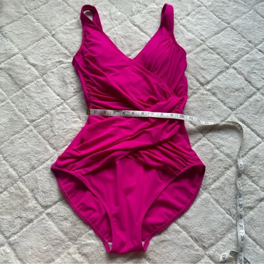 Gottex | Magenta Lattice Surplice One Piece Swimsuit | Size 12